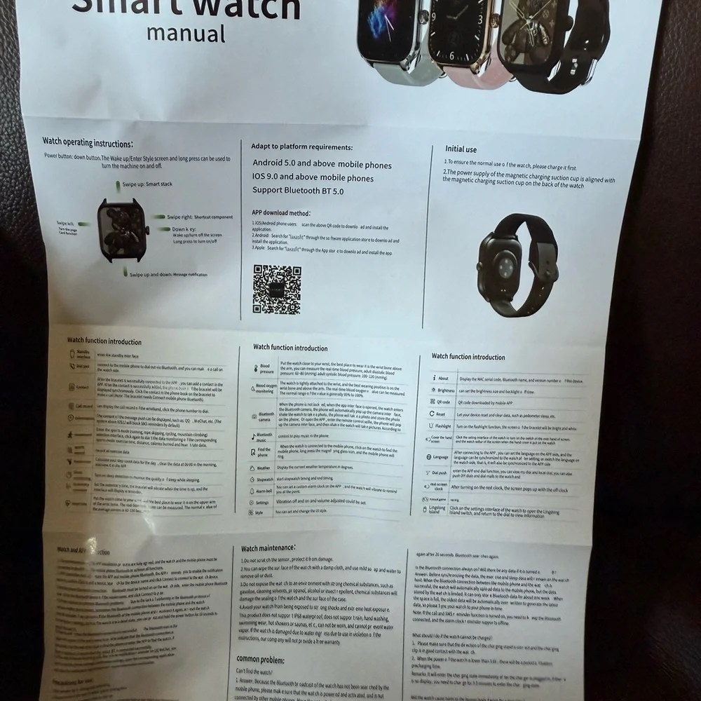 Laxasfit H9 Pro Max Gray Smart Watch w/band and charger - NIB